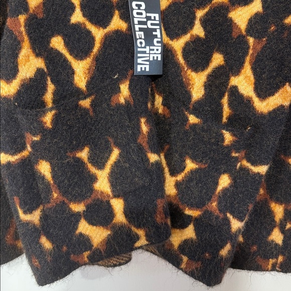 Black and Brown Women's Sweater Jacket Size XS with 2 Front Pockets - Picture 5 of 7